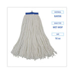 Load image into Gallery viewer, Cut-end Lie-flat Wet Mop Head, Rayon, 16oz, White
