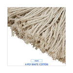 Load image into Gallery viewer, Mop Head, Economical Lie-flat Head, Cotton Fiber, 20 Oz, White, 12/carton
