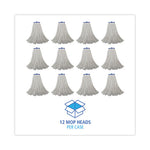 Load image into Gallery viewer, Mop Head, Economical Lie-flat Head, Rayon Fiber, 20oz, White, 12/carton
