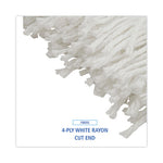 Load image into Gallery viewer, Mop Head, Economical Lie-flat Head, Rayon Fiber, 20oz, White, 12/carton
