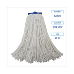 Load image into Gallery viewer, Mop Head, Economical Lie-flat Head, Rayon Fiber, 20oz, White, 12/carton

