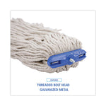 Load image into Gallery viewer, Cut-end Lie-flat Wet Mop Head, Cotton, 24oz, White, 12/carton
