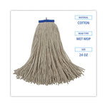 Load image into Gallery viewer, Cut-end Lie-flat Wet Mop Head, Cotton, 24oz, White
