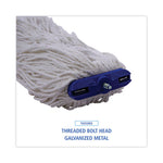 Load image into Gallery viewer, Cut-end Lie-flat Wet Mop Head, Rayon, 24oz, White, 12/carton
