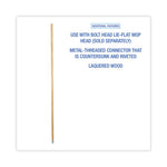 Load image into Gallery viewer, Lie-flat Screw-in Mop Handle, Lacquered Wood, 1.13&quot; Dia X 60&quot;, Natural
