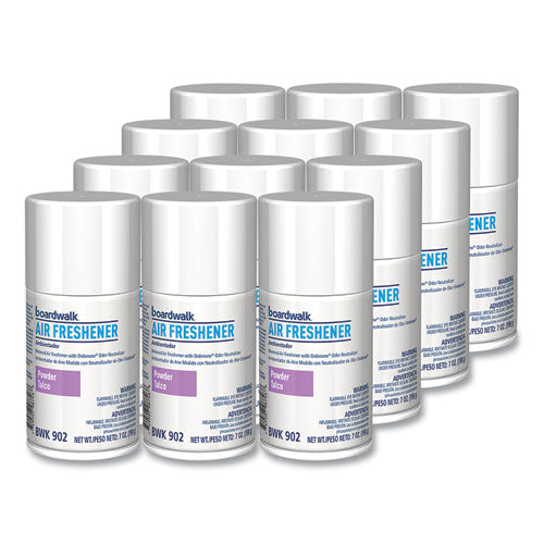 Metered Air Freshener Refill, Powder Mist, 7 Oz Aerosol Spray, 12/carton