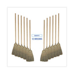 Load image into Gallery viewer, Warehouse Broom, Corn Fiber Bristles, 56&quot; Overall Length, Natural, 12/carton
