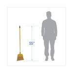 Load image into Gallery viewer, Corn Fiber Angled-head Lobby Brooms, 55&quot; Handle, Yellow, 12/carton
