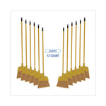 Load image into Gallery viewer, Corn Fiber Angled-head Lobby Brooms, 55&quot; Handle, Yellow, 12/carton
