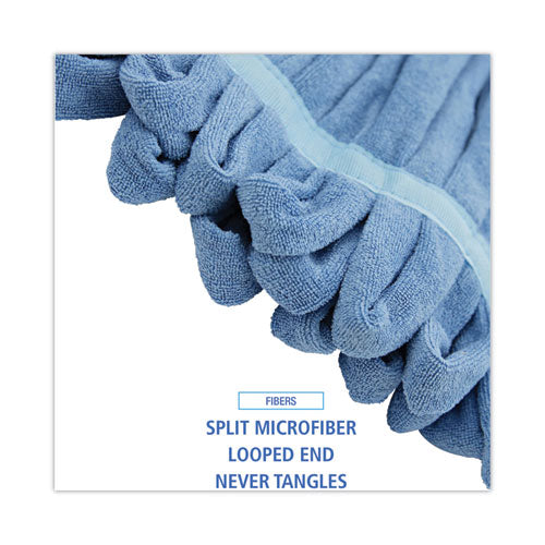 Microfiber Looped-end Wet Mop Head, Medium, Blue