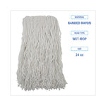 Load image into Gallery viewer, Banded Rayon Cut-end Mop Heads, #24, White, 1.25&quot; Headband, 12/carton
