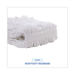 Load image into Gallery viewer, Banded Rayon Cut-end Mop Heads, #24, White, 1.25&quot; Headband, 12/carton
