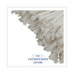 Load image into Gallery viewer, Cut-end Lie-flat Mop Head, Rayon, 16oz, White, 12/carton
