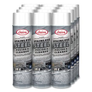 Stainless Steel Polish And Cleaner, Lemon Scent, 15 Oz Aerosol Spray, Dozen