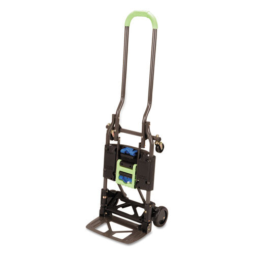 2-in-1 Multi-position Hand Truck And Cart, 300 Lbs, 16.63 X 12.75 X 49.25, Black/blue/green