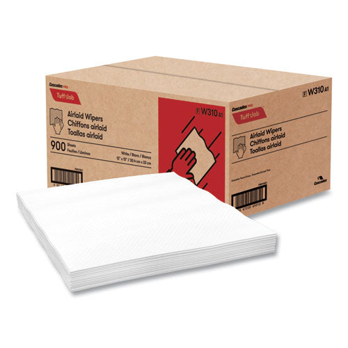 Tuff-job Airlaid Wipers, Medium, 12 X 13, White, 900/carton