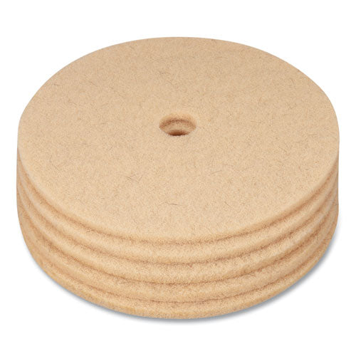 Burnishing Floor Pads, 27" Diameter, Tan, 5/carton