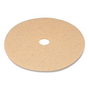 Burnishing Floor Pads, 27" Diameter, Tan, 5/carton