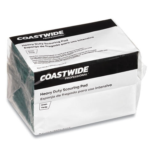 Heavy Duty Scouring Pads, Green, 12/pack