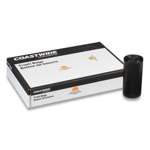 Reprocessed Resin Can Liners, 45 Gal, 1.5 Mil, 40" X 46". Black, 20 Bags/roll, 5 Rolls/carton
