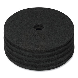 Stripping Floor Pads, 17" Diameter, Black, 5/carton