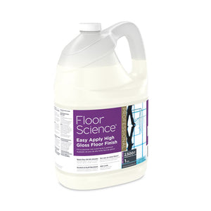 Floor Science Premium High Gloss Floor Finish, Clear Scent, 1 Gal Container,4/ct