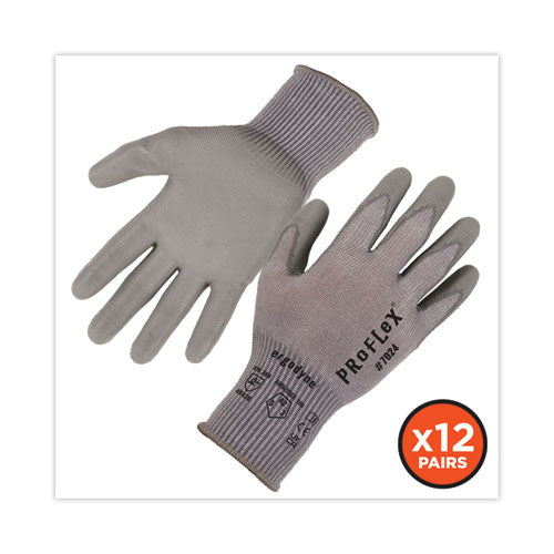 Proflex 7024 Ansi A2 Pu Coated Cr Gloves, Gray, X-large, 12 Pairs/pack, Ships In 1-3 Business Days