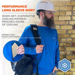 Load image into Gallery viewer, Chill-its 6689 Cooling Long Sleeve Sun Shirt With Uv Protection, Large, Blue, Ships In 1-3 Business Days
