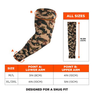 Chill-its 6695 Sun Protection Arm Sleeves, Polyester/spandex, X-large/2x-large, Camo, Ships In 1-3 Business Days