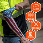 Load image into Gallery viewer, Chill-its 6695 Sun Protection Arm Sleeves, Polyester/spandex, X-large/2x-large, American Flag, Ships In 1-3 Business Days

