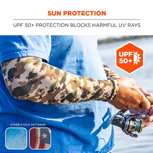 Chill-its 6695 Sun Protection Arm Sleeves, Polyester/spandex, X-large/2x-large, Blue, Ships In 1-3 Business Days