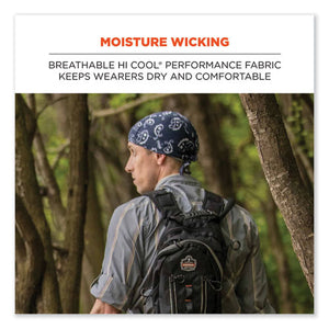 Chill-its 6615 High-performance Bandana Doo Rag W/terry Cloth Sweatband, One Size, Navy Western, Ships In 1-3 Business Days