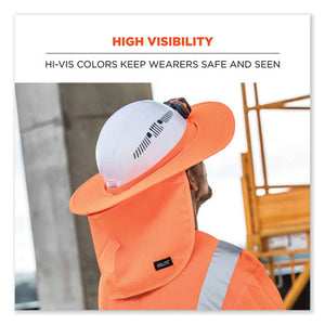 Chill-its 6660 Hard Hat Brim + Neck Shade, 19.5 X 9.75, Orange, Ships In 1-3 Business Days