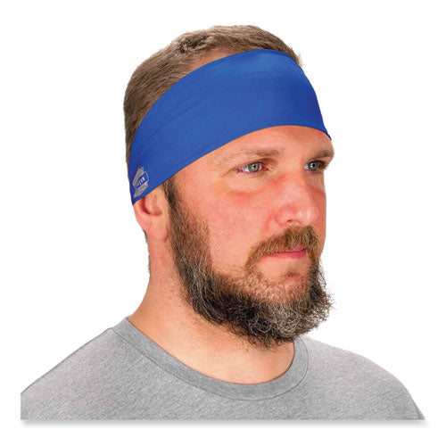 Chill-its 6634 Performance Knit Cooling Headband, Polyester/spandex, One Size Fits Most, Blue, Ships In 1-3 Business Days