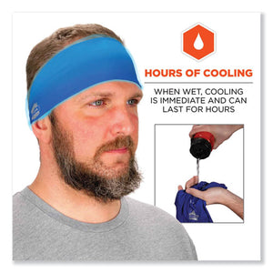 Chill-its 6634 Performance Knit Cooling Headband, Polyester/spandex, One Size Fits Most, Blue, Ships In 1-3 Business Days