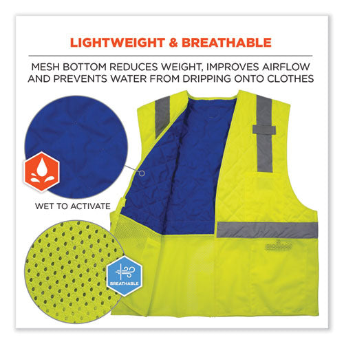Chill-its 6668 Class 2 Hi-vis Safety Cooling Vest, Polymer, Medium, Lime, Ships In 1-3 Business Days