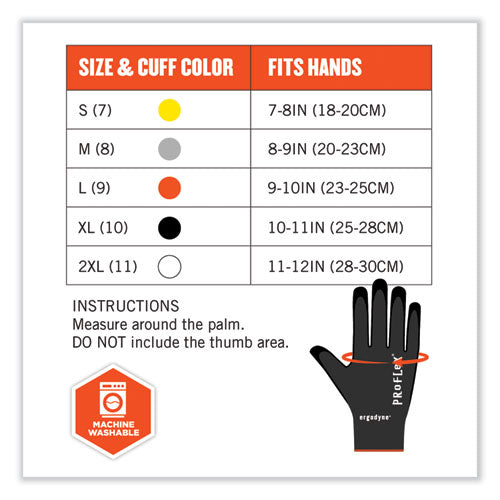 Proflex 7001-case Nitrile Coated Gloves, Black, Small, 144 Pairs/carton, Ships In 1-3 Business Days