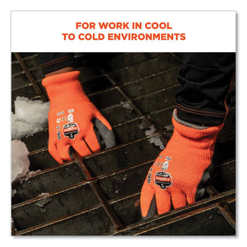 Proflex 7401-case Coated Lightweight Winter Gloves, Orange, Medium, 144 Pairs/carton, Ships In 1-3 Business Days