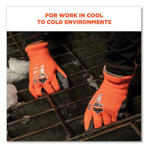 Proflex 7401-case Coated Lightweight Winter Gloves, Orange, Medium, 144 Pairs/carton, Ships In 1-3 Business Days
