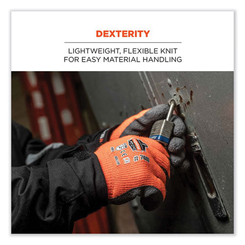 Proflex 7401-case Coated Lightweight Winter Gloves, Orange, Medium, 144 Pairs/carton, Ships In 1-3 Business Days