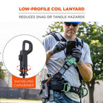 Load image into Gallery viewer, Squids 3151 Coil Lanyard Swivel Hook/detachable Loop, Mini Adhesive Mount, 2 Lb Max, 12&quot;, Black/orange, Ships In 1-3 Bus Days
