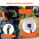 Load image into Gallery viewer, Squids 3151 Coil Lanyard Swivel Hook/detachable Loop, Mini Adhesive Mount, 2 Lb Max, 12&quot;, Black/orange, Ships In 1-3 Bus Days
