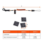 Load image into Gallery viewer, Squids 3151 Coil Lanyard Swivel Hook/detachable Loop, Mini Adhesive Mount, 2 Lb Max, 12&quot;, Black/orange, Ships In 1-3 Bus Days
