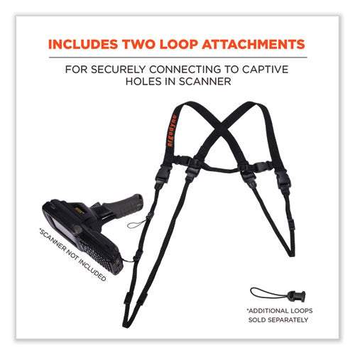 Squids 3132 Barcode Scanner Lanyard Harness, Small: 13" Arm Strap, 32" Long Lanyard Strap, Black, Ships In 1-3 Business Days
