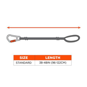 Squids 3104f(x) Tool Lanyard With Carabiner/choke Loop, 10 Lb Max Cap, 38" To 48" Long, Gray/orange, Ships In 1-3 Bus Days