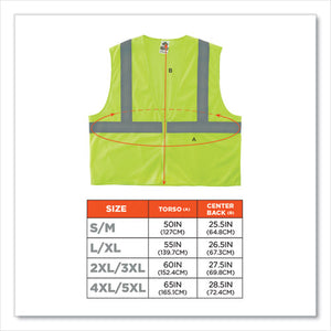 Glowear 8205z Class 2 Super Economy Mesh Vest, Polyester, Lime, Small/medium, Ships In 1-3 Business Days