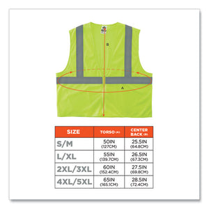Glowear 8205z Class 2 Super Economy Mesh Vest, Polyester, Lime, 2x-large/3x-large, Ships In 1-3 Business Days