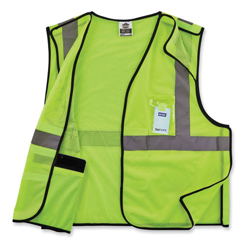 Glowear 8216ba Class 2 Breakaway Mesh Id Holder Vest, Polyester, Large/x-large, Lime, Ships In 1-3 Business Days