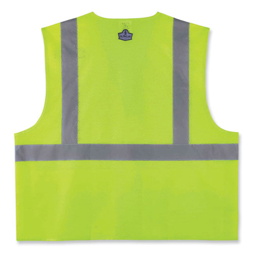 Glowear 8220hl Class 2 Standard Mesh Hook And Loop Vest, Polyester, 4x-large/5x-large, Lime, Ships In 1-3 Business Days