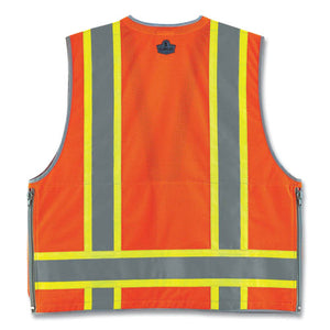 Glowear 8254hdz Class 2 Heavy-duty Surveyors Zipper Vest, Polyester, Small/medium, Orange, Ships In 1-3 Business Days